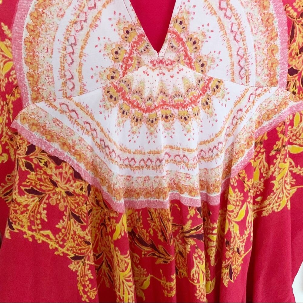 Free People Red Sunset Dreams Printed Tunic X Small - Picture 3 of 10